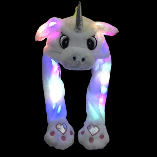 LED Fluffy Bunny Unicorn Ears Glowing in The Dark