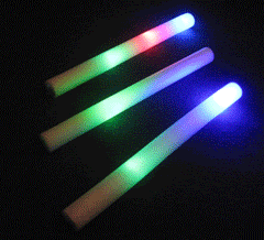 Flashing LED Glow In The Dark Foam Sticks - Wishtoys