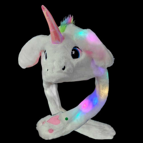 LED Fluffy Bunny unicorn Ears | White Color Soft Fabric 
